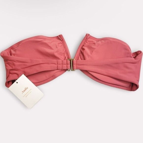 Andie Swim SCALA Strapless bikini top LIMITED EDITION COLOR PUNCH PINK Sz M NWT - Picture 6 of 13